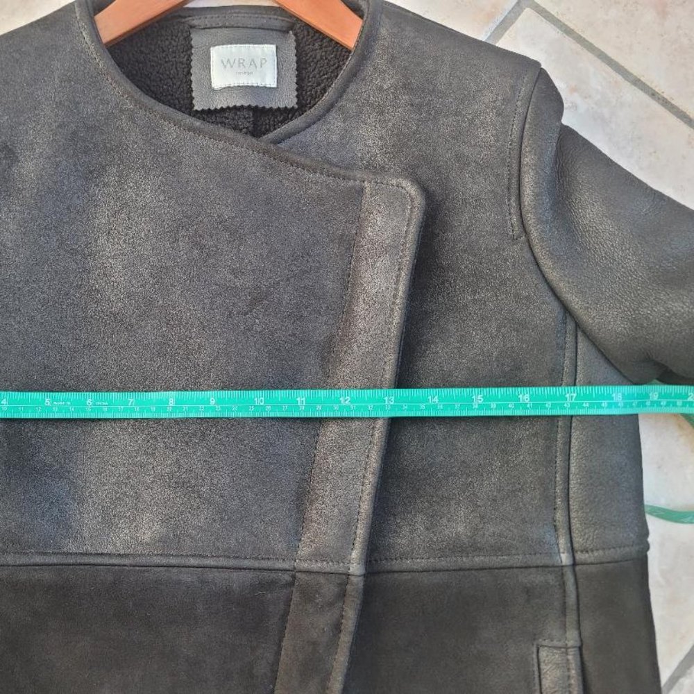 WRAP LONDON Suede and Leather Sheepskin Shearling Leah Jacket XS - Picture 10 of 12